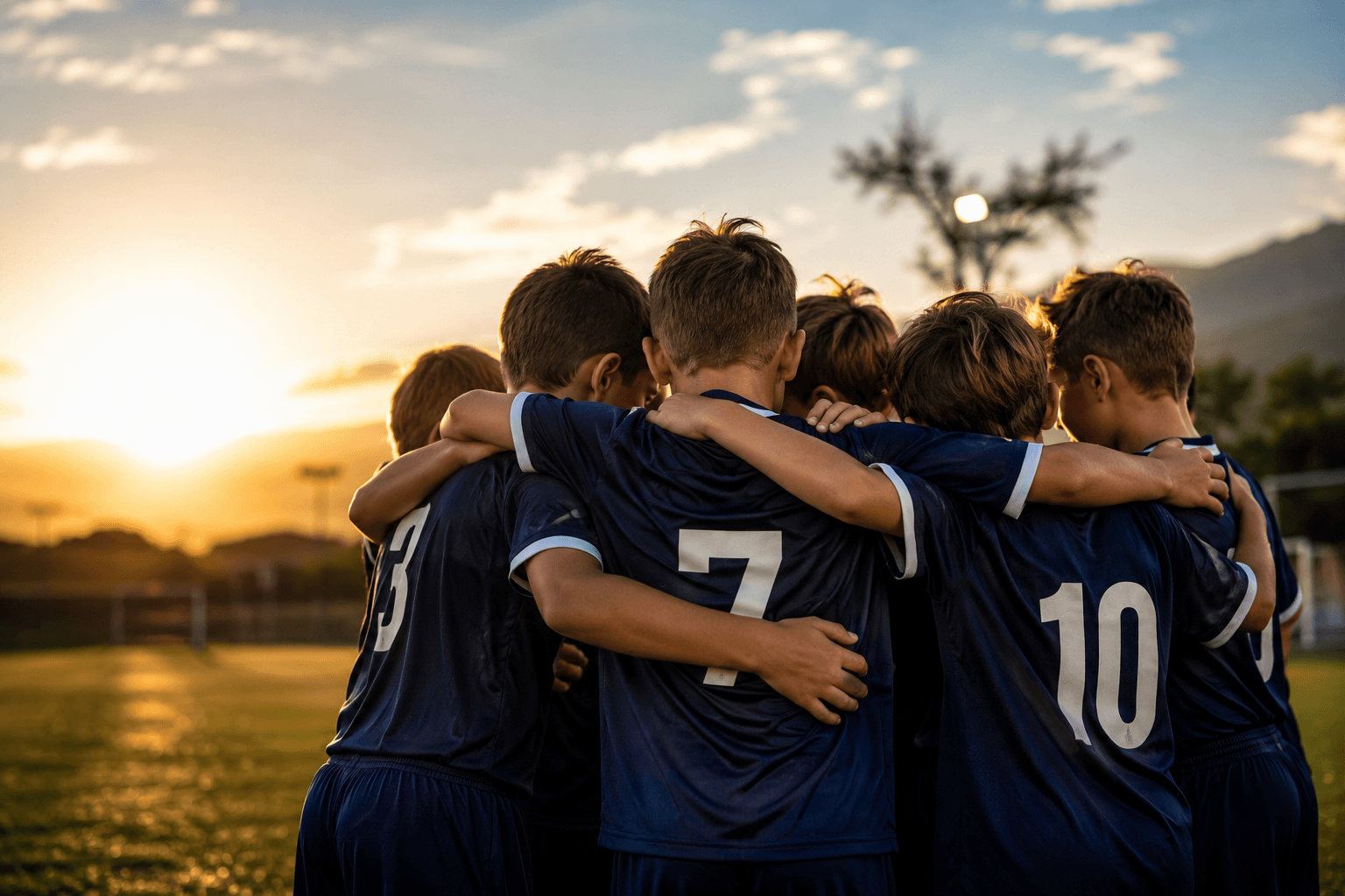 Bambini che giocano a calcio a 5 in un campo sportivo