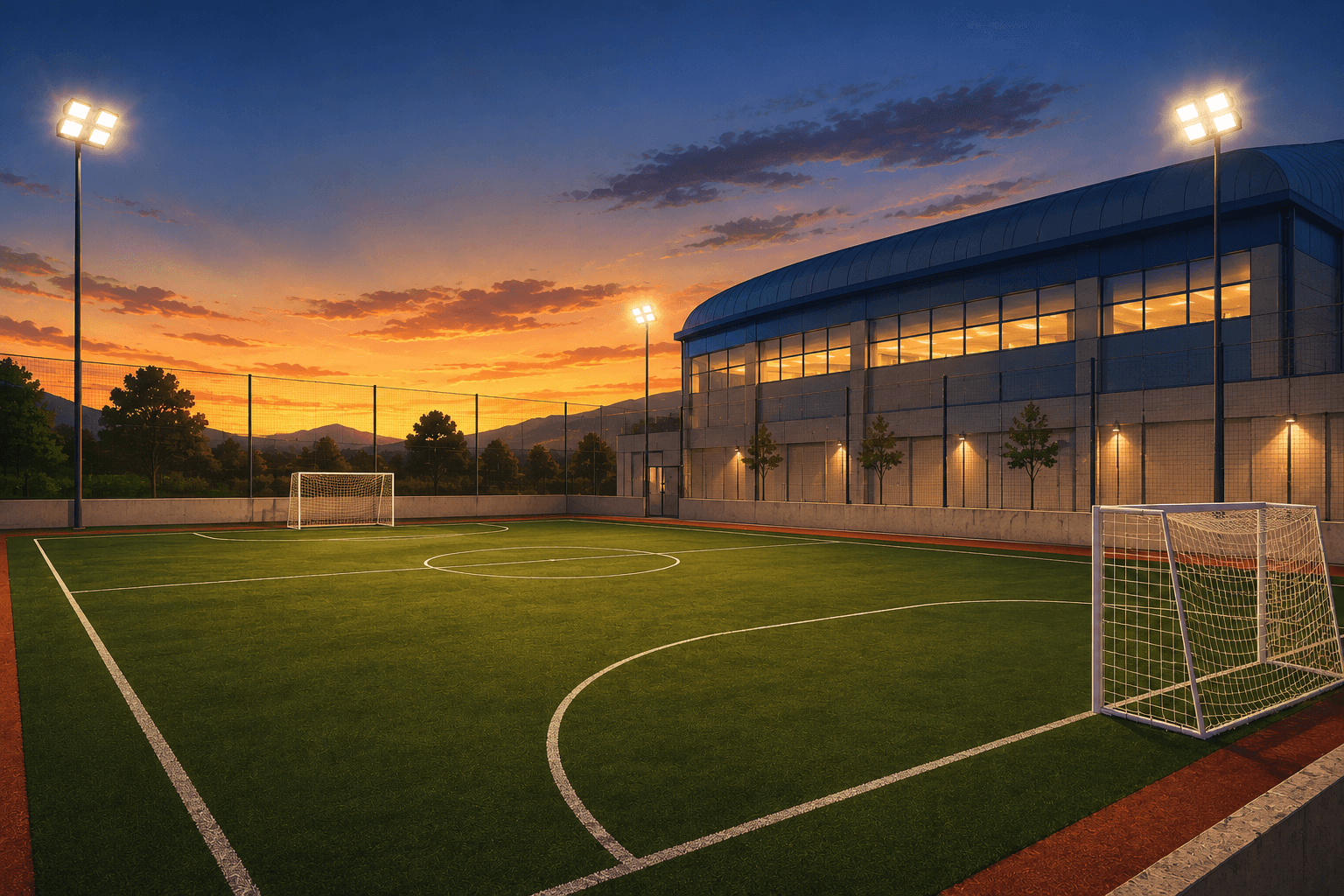 Campo sintetico outdoor del palazzetto dello sport di Elmas